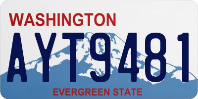 WA license plate AYT9481