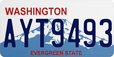 WA license plate AYT9493