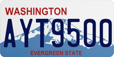 WA license plate AYT9500