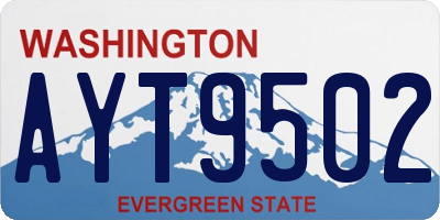 WA license plate AYT9502