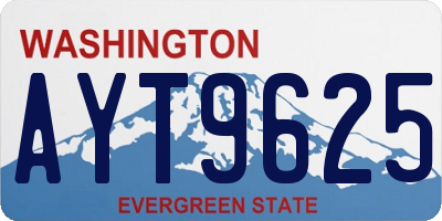 WA license plate AYT9625