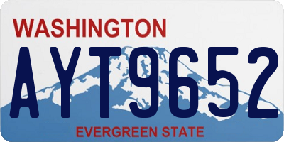 WA license plate AYT9652