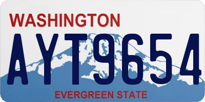 WA license plate AYT9654