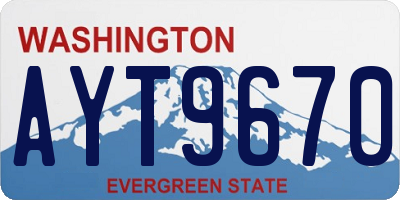 WA license plate AYT9670