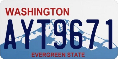 WA license plate AYT9671