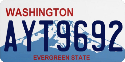 WA license plate AYT9692