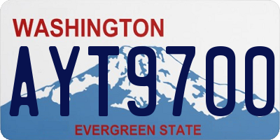 WA license plate AYT9700