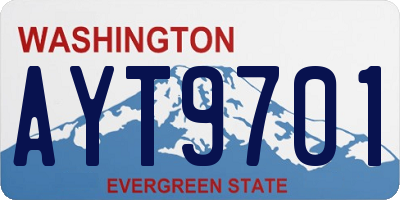 WA license plate AYT9701