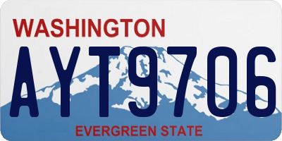 WA license plate AYT9706