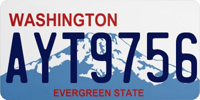 WA license plate AYT9756