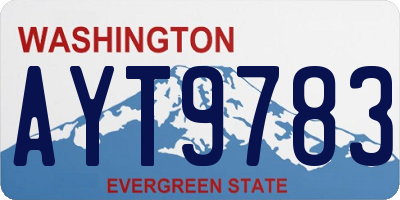 WA license plate AYT9783