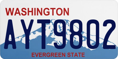 WA license plate AYT9802