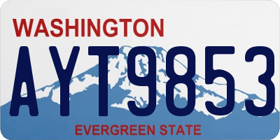 WA license plate AYT9853