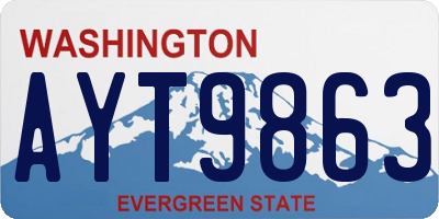 WA license plate AYT9863