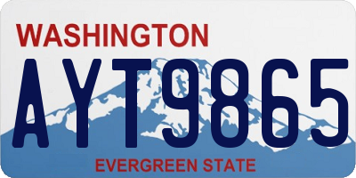WA license plate AYT9865