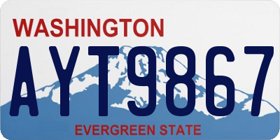 WA license plate AYT9867