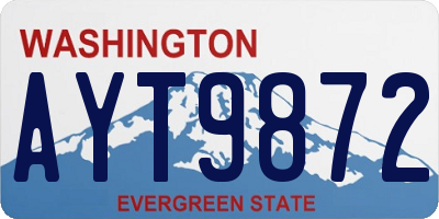 WA license plate AYT9872