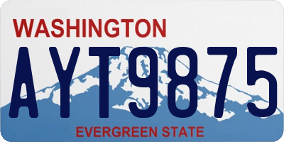 WA license plate AYT9875