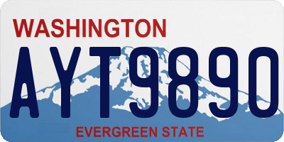 WA license plate AYT9890