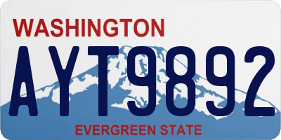 WA license plate AYT9892