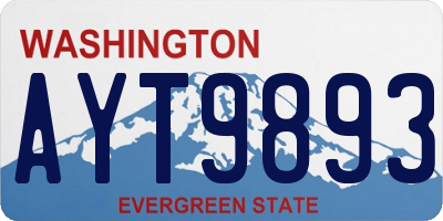 WA license plate AYT9893