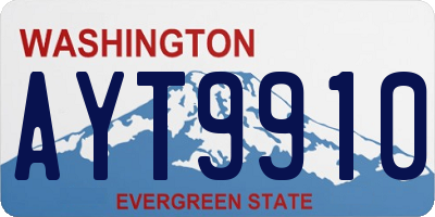 WA license plate AYT9910