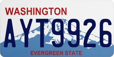 WA license plate AYT9926