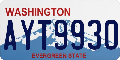 WA license plate AYT9930