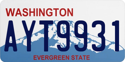 WA license plate AYT9931