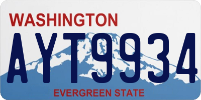 WA license plate AYT9934