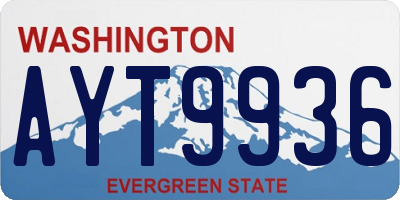 WA license plate AYT9936