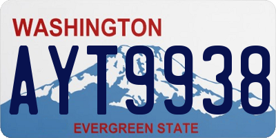 WA license plate AYT9938