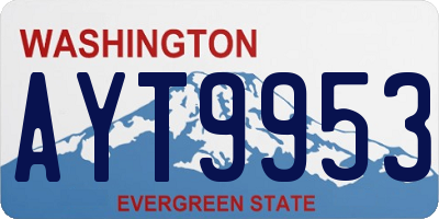 WA license plate AYT9953