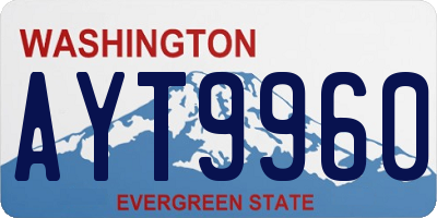 WA license plate AYT9960