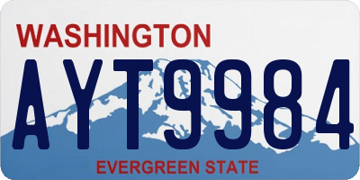 WA license plate AYT9984