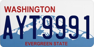 WA license plate AYT9991