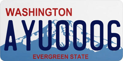 WA license plate AYU0006