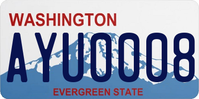 WA license plate AYU0008