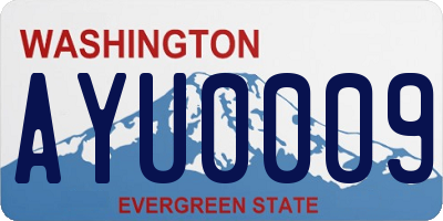 WA license plate AYU0009