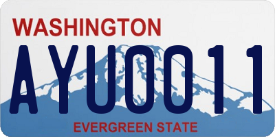 WA license plate AYU0011