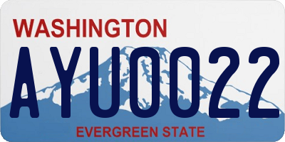 WA license plate AYU0022