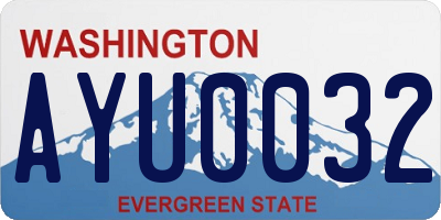 WA license plate AYU0032