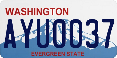 WA license plate AYU0037