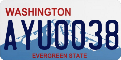 WA license plate AYU0038