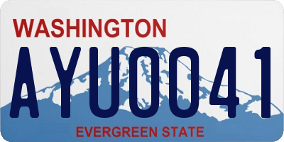 WA license plate AYU0041