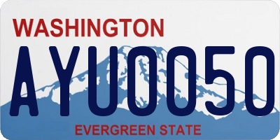 WA license plate AYU0050