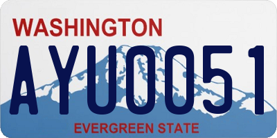 WA license plate AYU0051