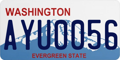 WA license plate AYU0056