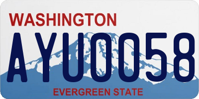 WA license plate AYU0058