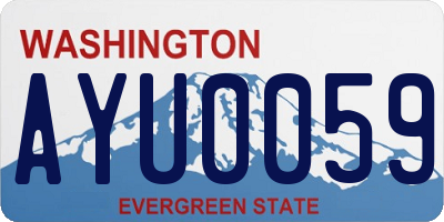 WA license plate AYU0059